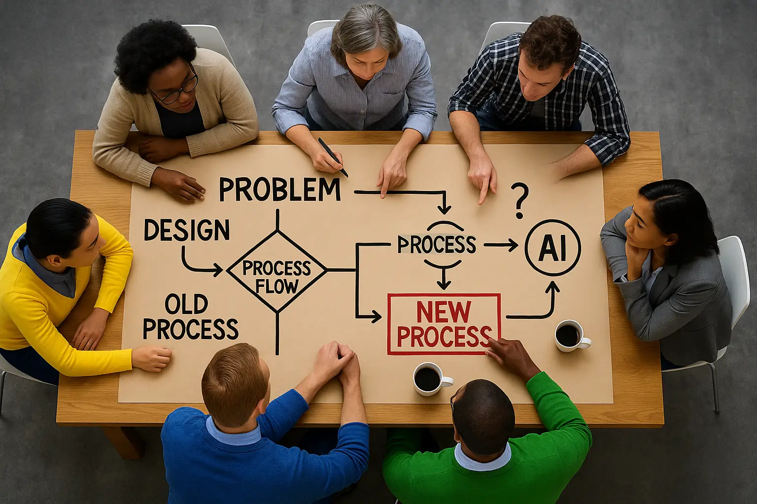 Founders collaborating around a table